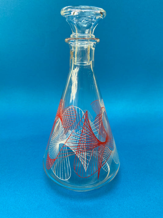 Vintage carafe conical shape geometric pattern