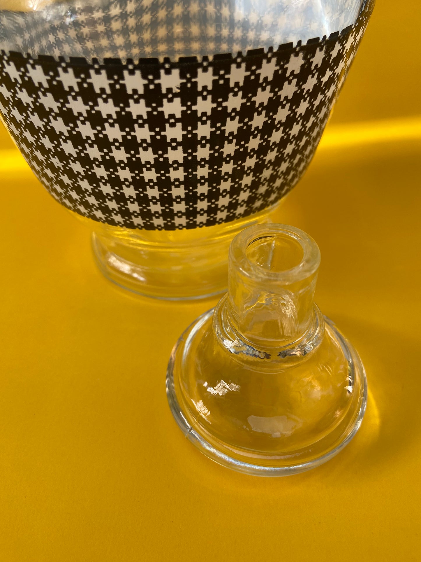 Vintage houndstooth pattern carafe