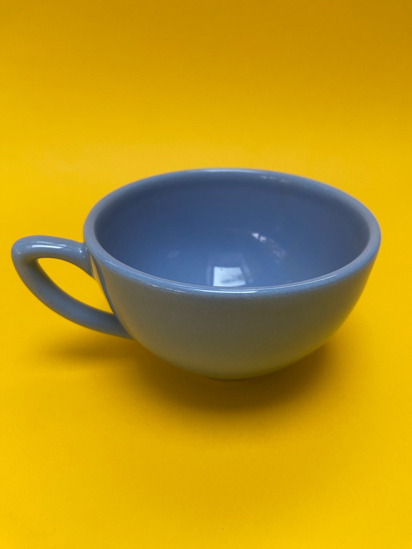 Blue ceramic cup and sugar bowl set