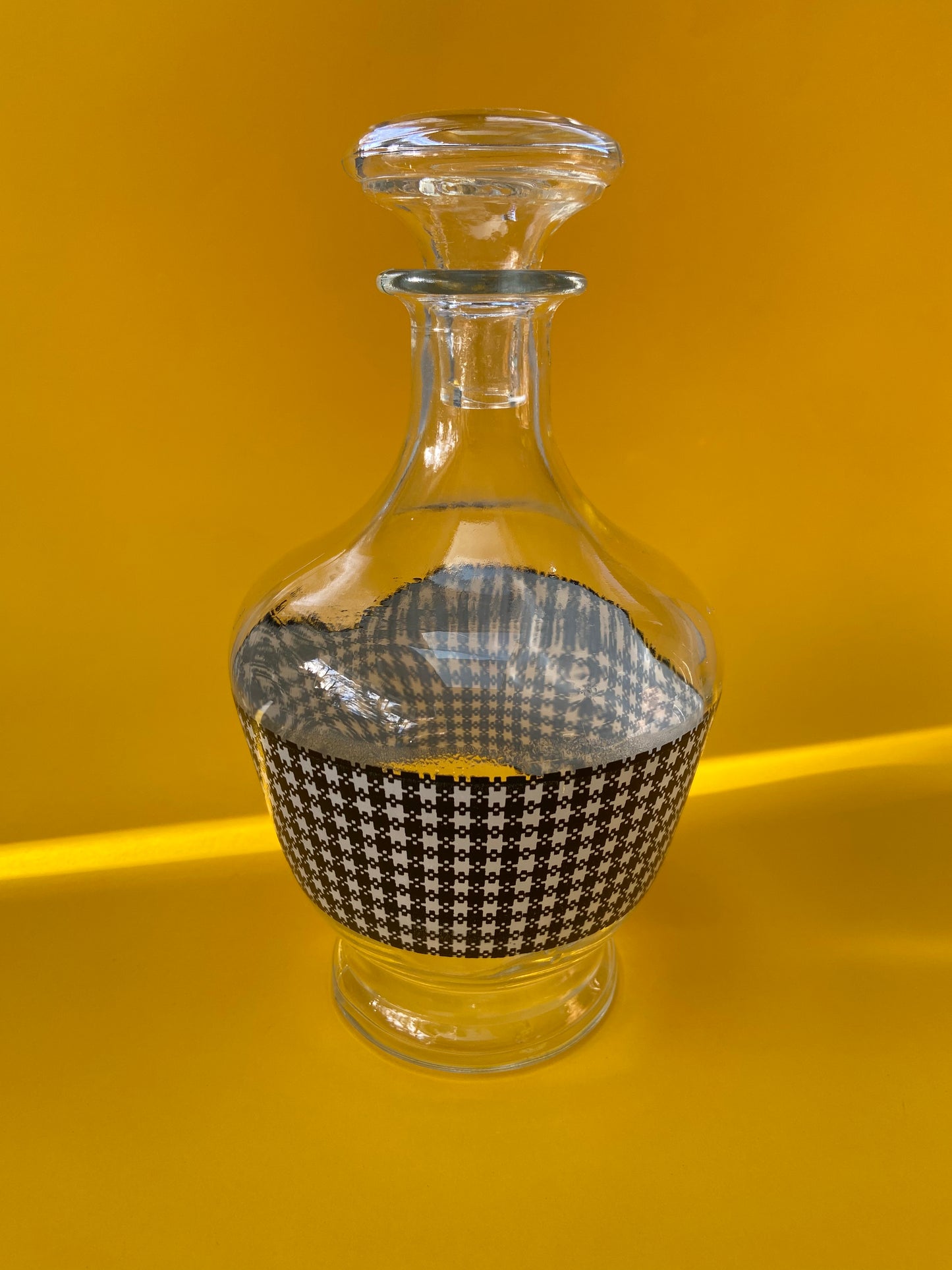 Vintage houndstooth pattern carafe