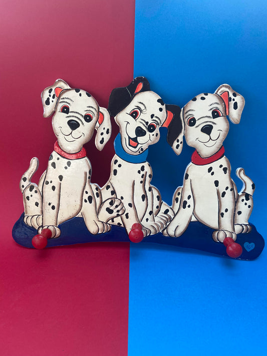 Vintage wooden coat rack DALMATIANS