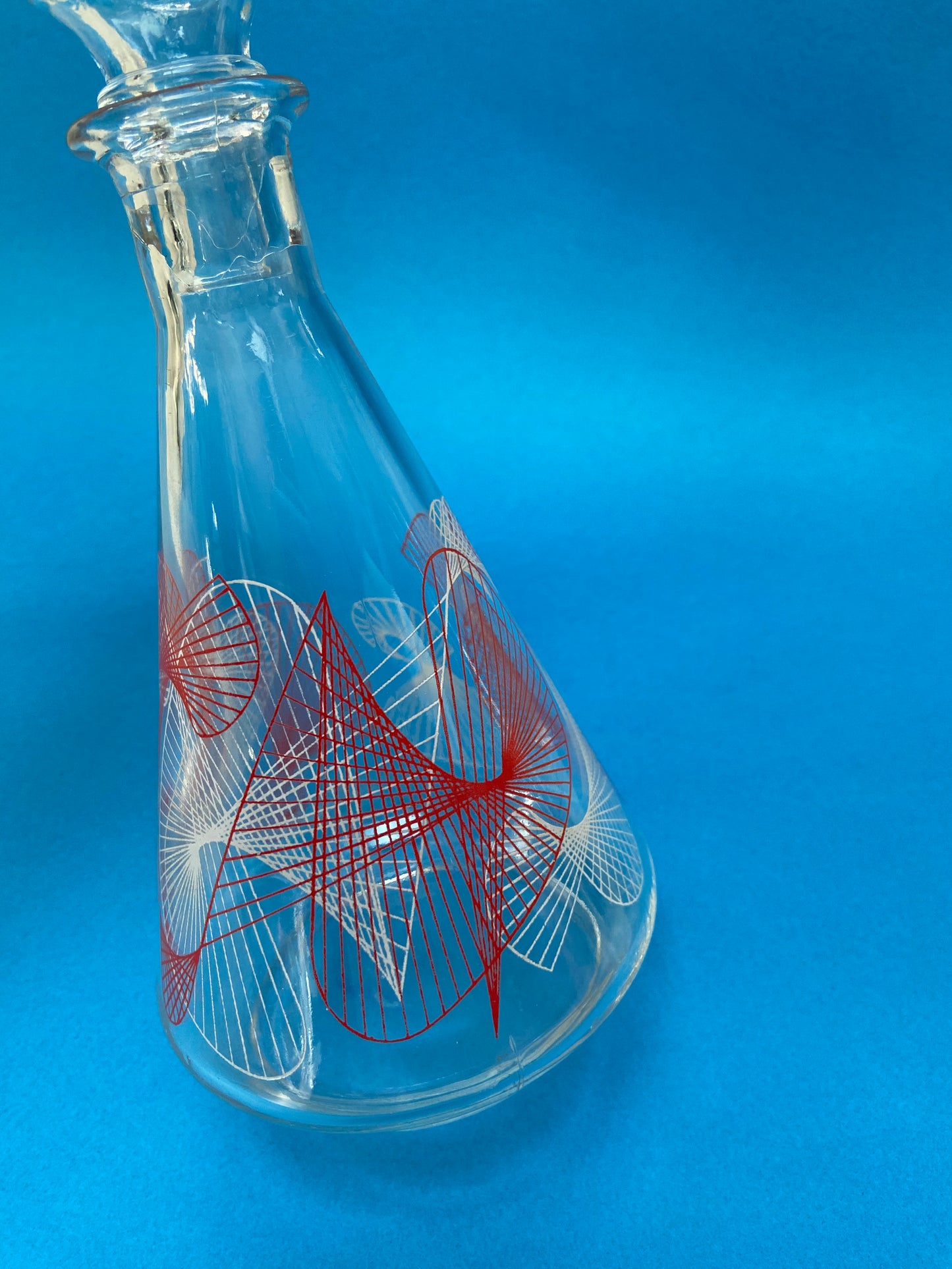 Vintage carafe conical shape geometric pattern