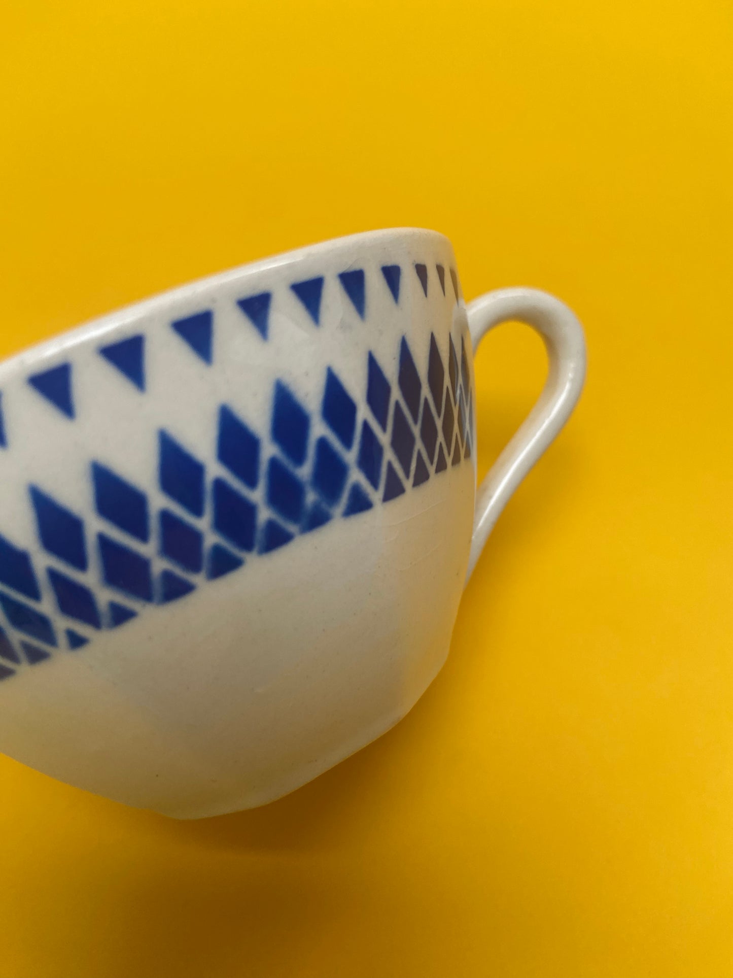 5 BADONVILLER coffee cups blue pattern