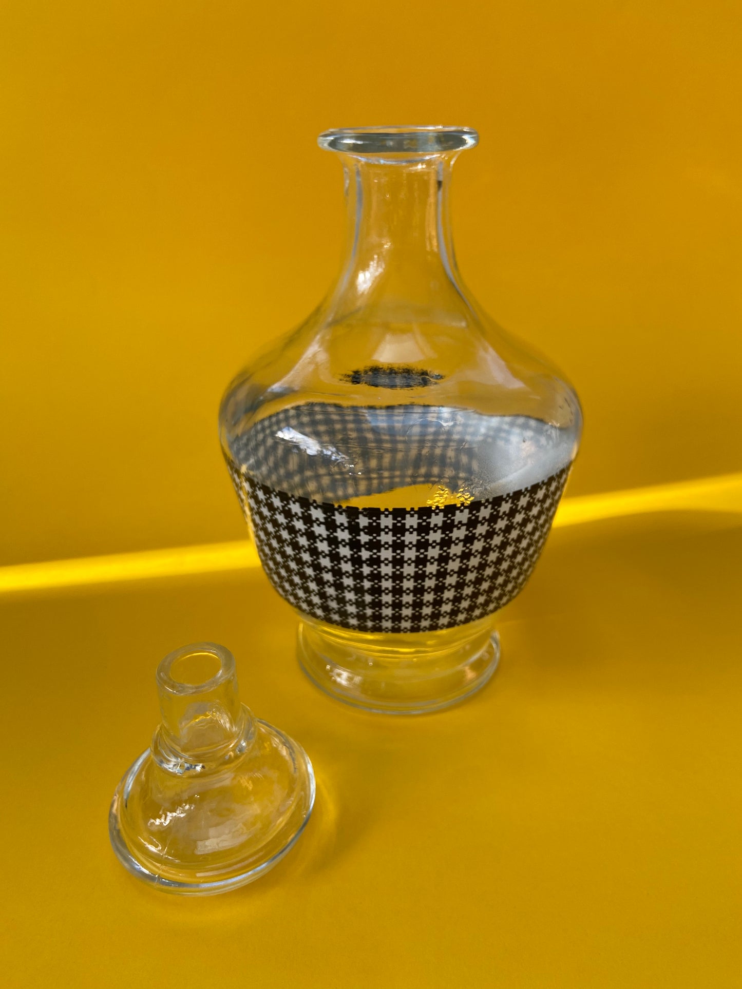 Vintage houndstooth pattern carafe