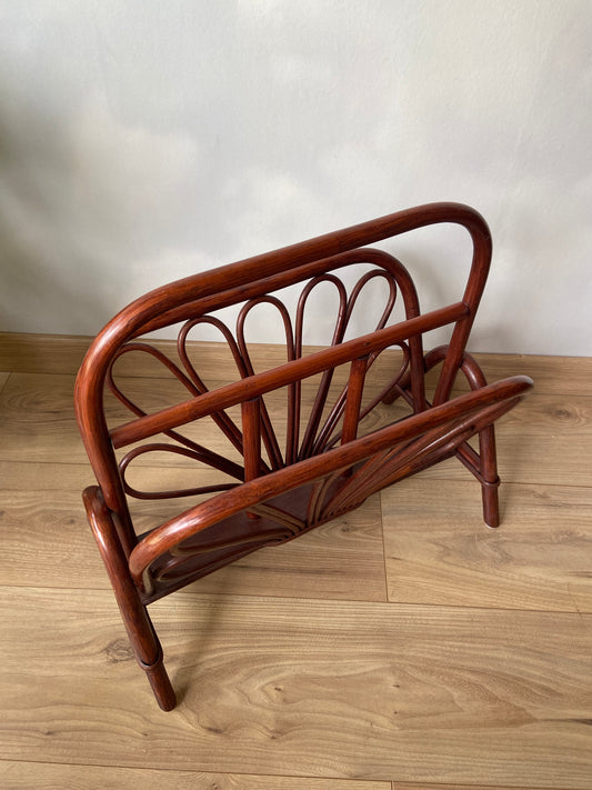 Vintage rattan magazine rack