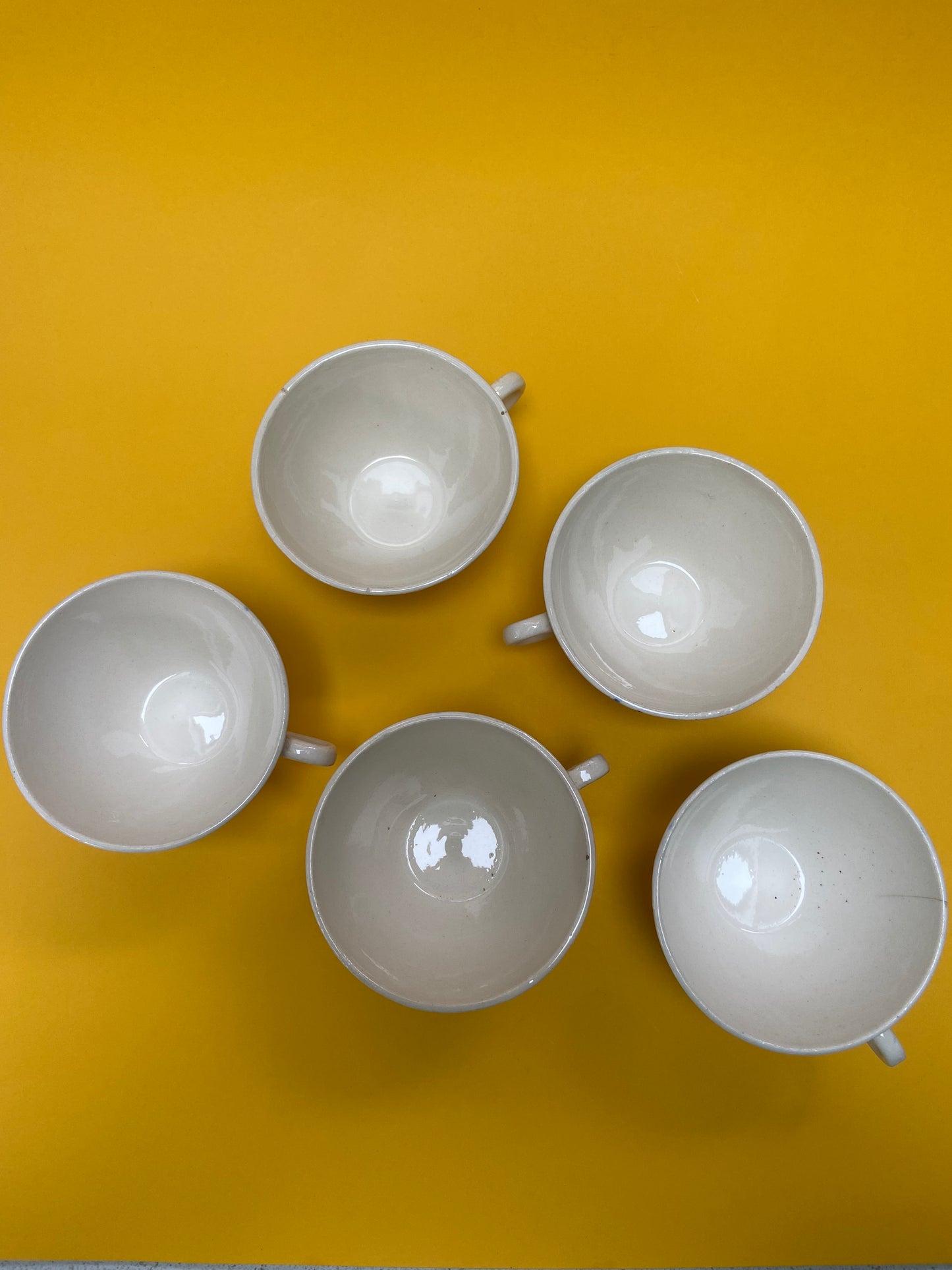 5 tasses à café BADONVILLER motif bleu