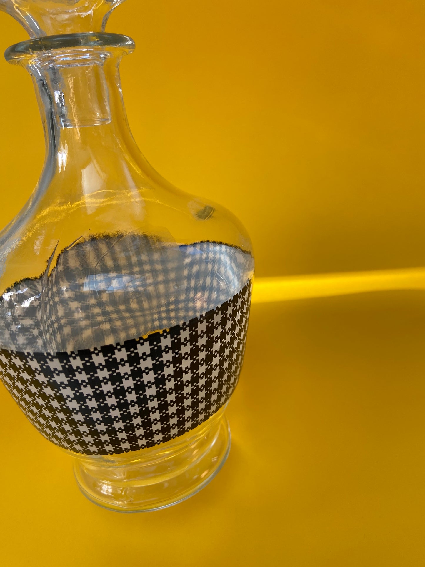 Vintage houndstooth pattern carafe