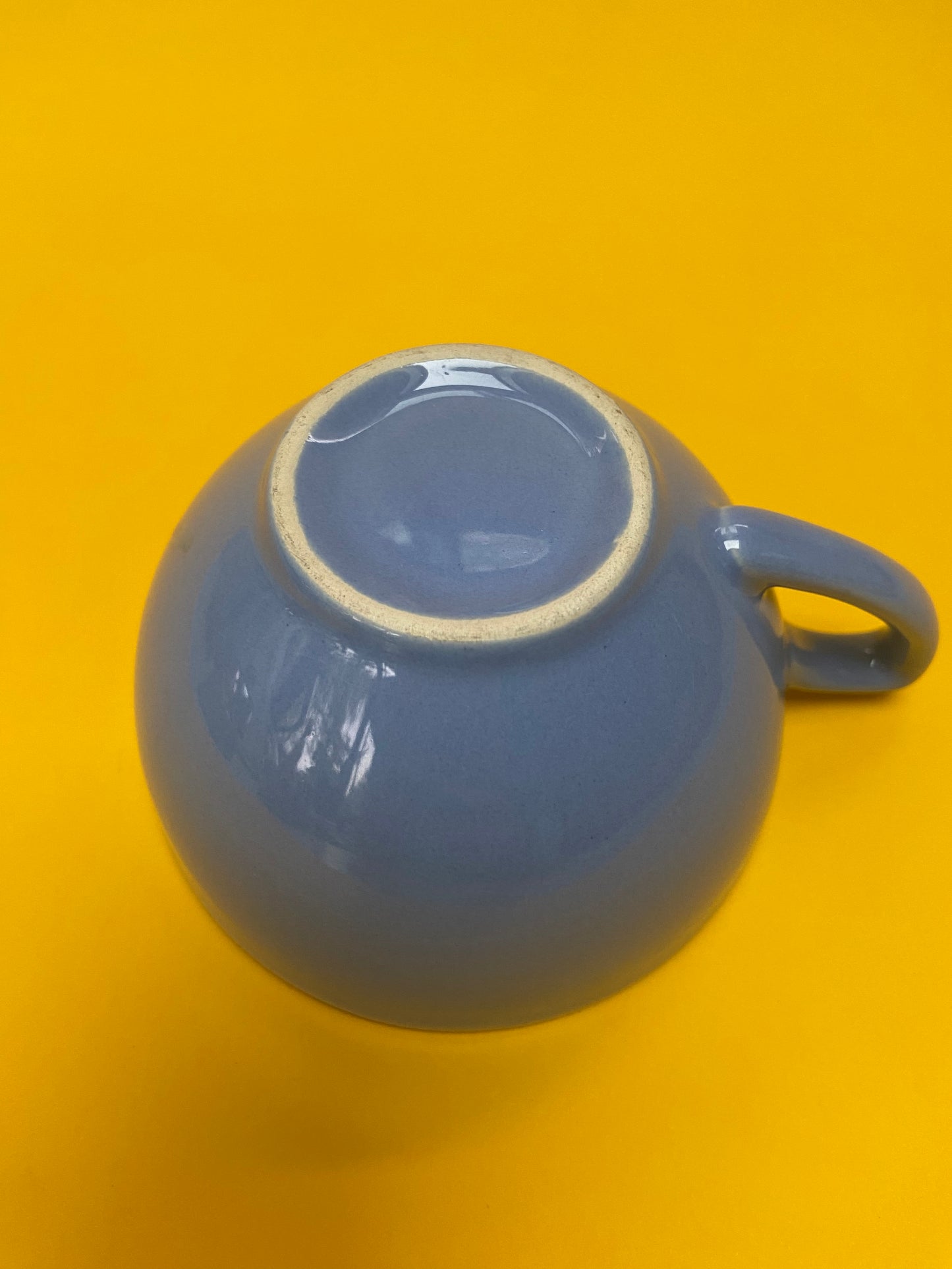 Blue ceramic cup and sugar bowl set