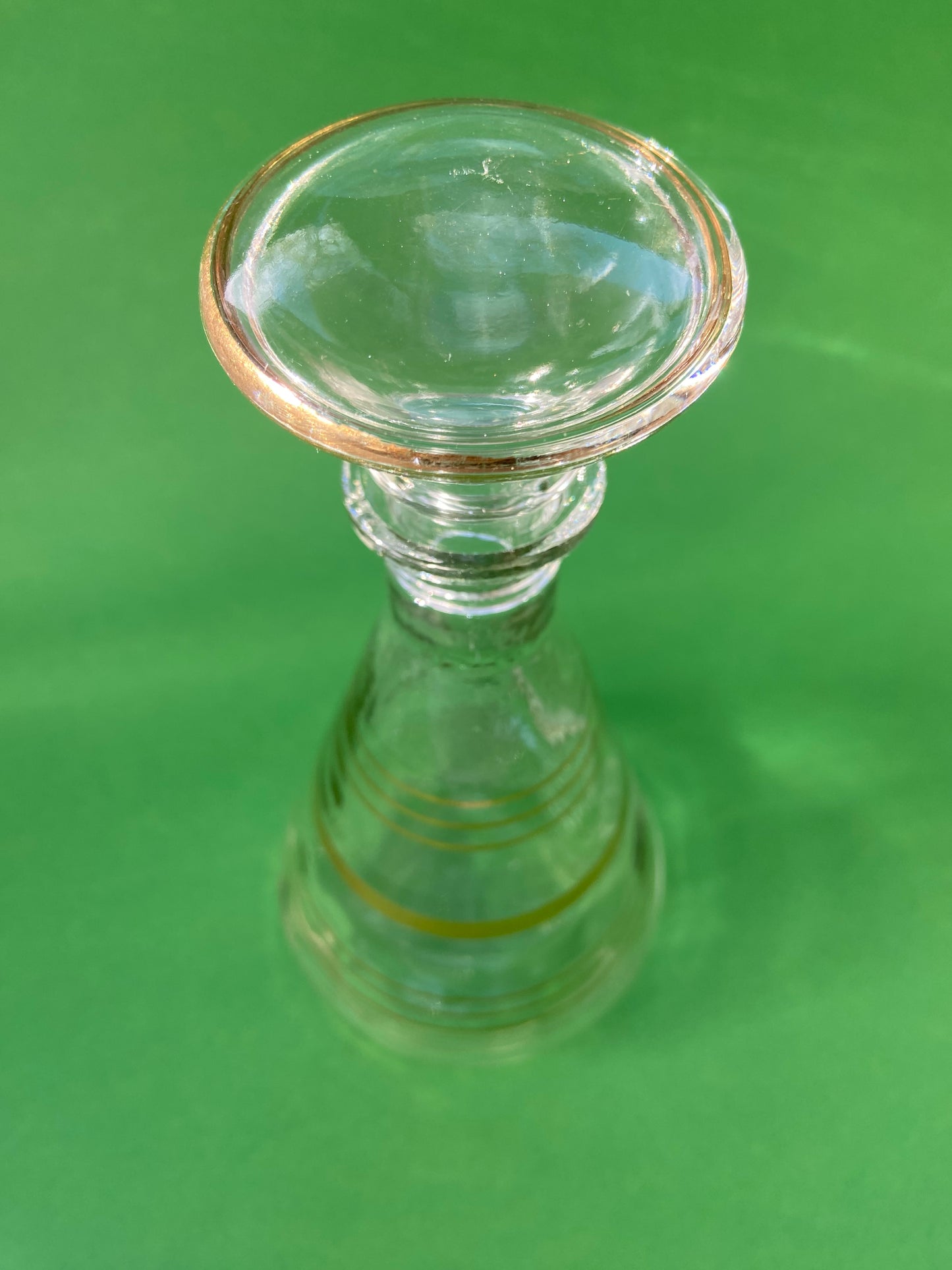 Carafe vintage forme conique lignes dorées