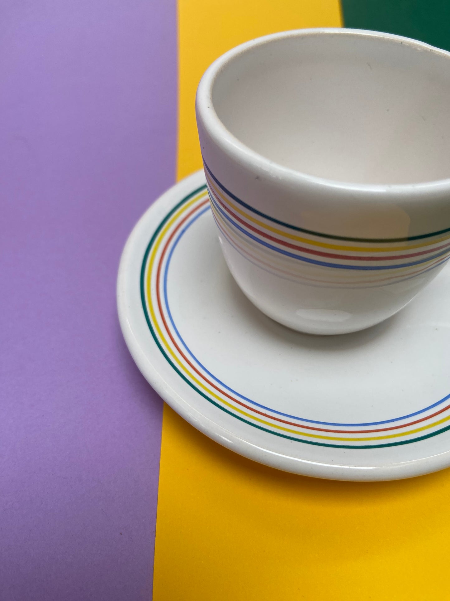 Service tasses à expresso vintage Lignes couleurs primaires