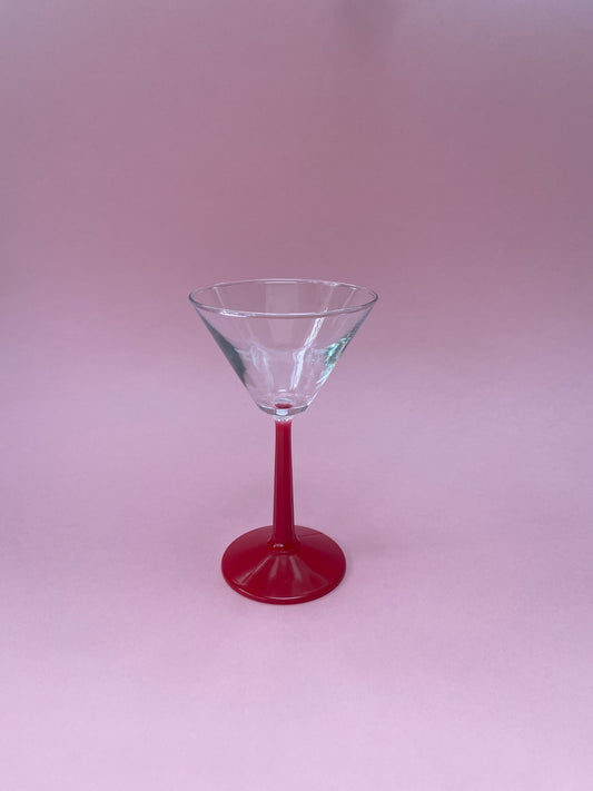 Verre à martini pied ROUGE