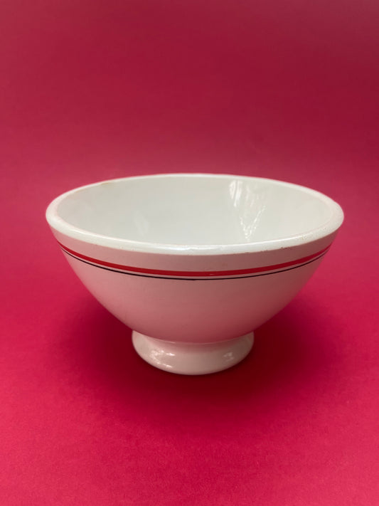 Vintage ceramic bowl Red line