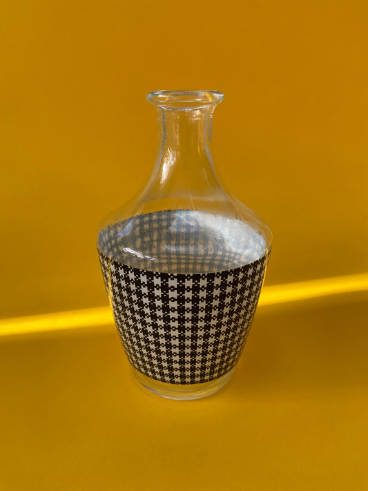 Small vintage carafe with houndstooth pattern