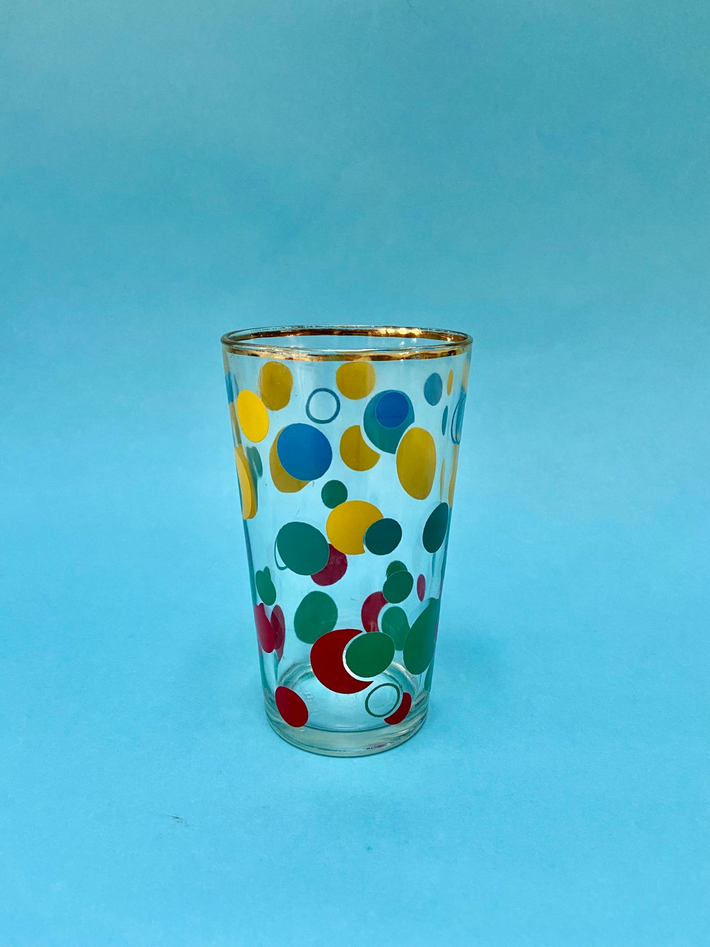 Verre à jus POP pois multicolores et dorure