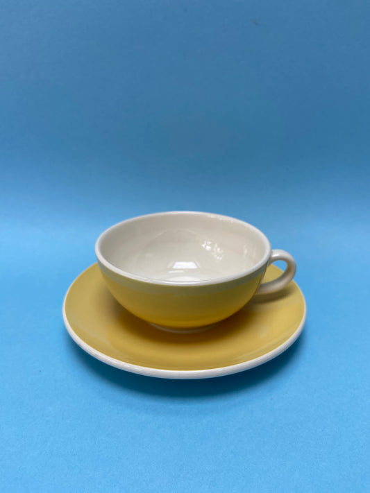 Tasse à café avec sous tasse VILLEROY&BOCH jaune pastel (IMPARFAITE)