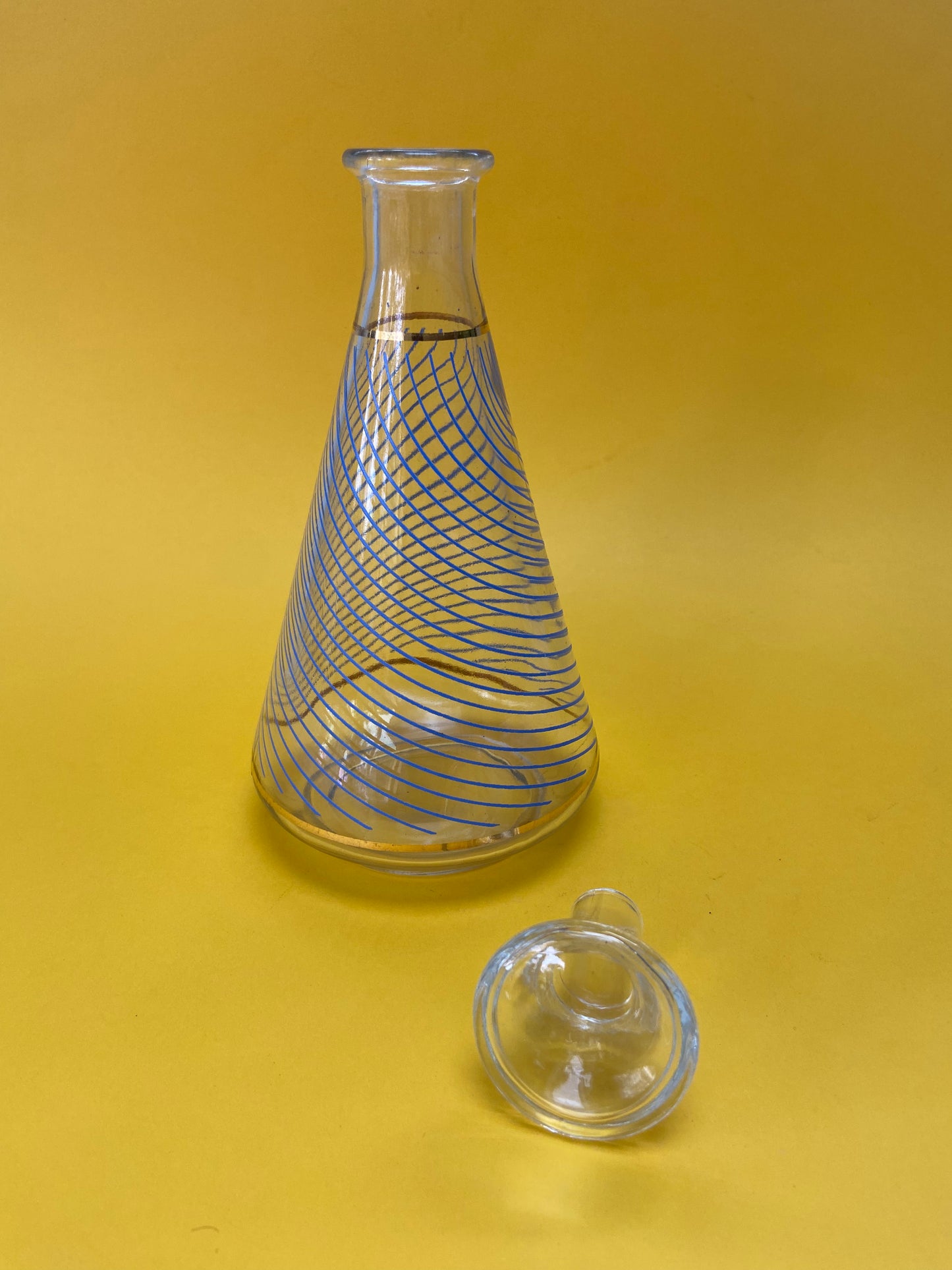 Carafe à liqueur lignes BLEU