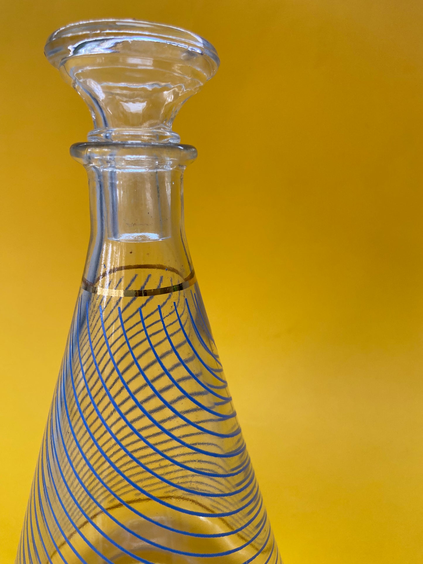 Carafe à liqueur lignes BLEU