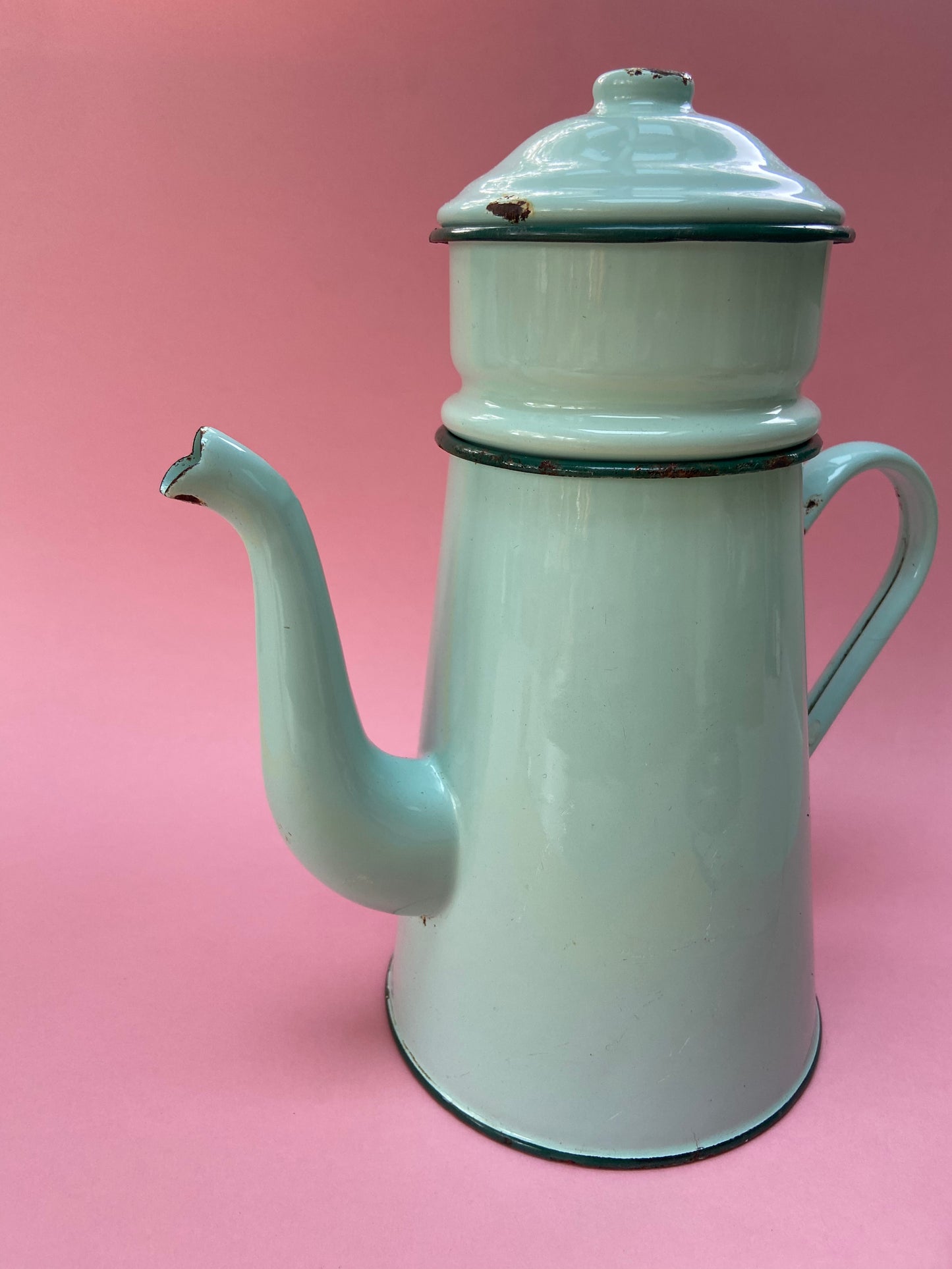 Grande cafetière ancienne émaillée MINT