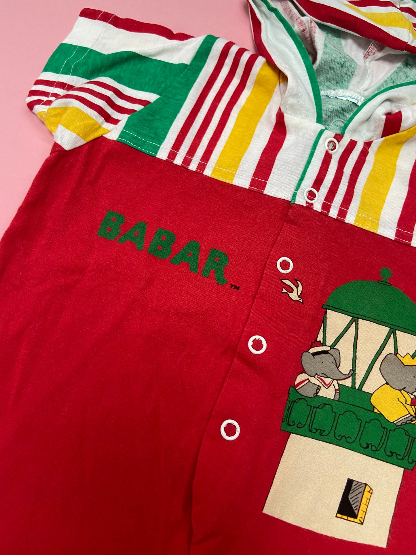 Combi bébé vintage BABAR ROUGE