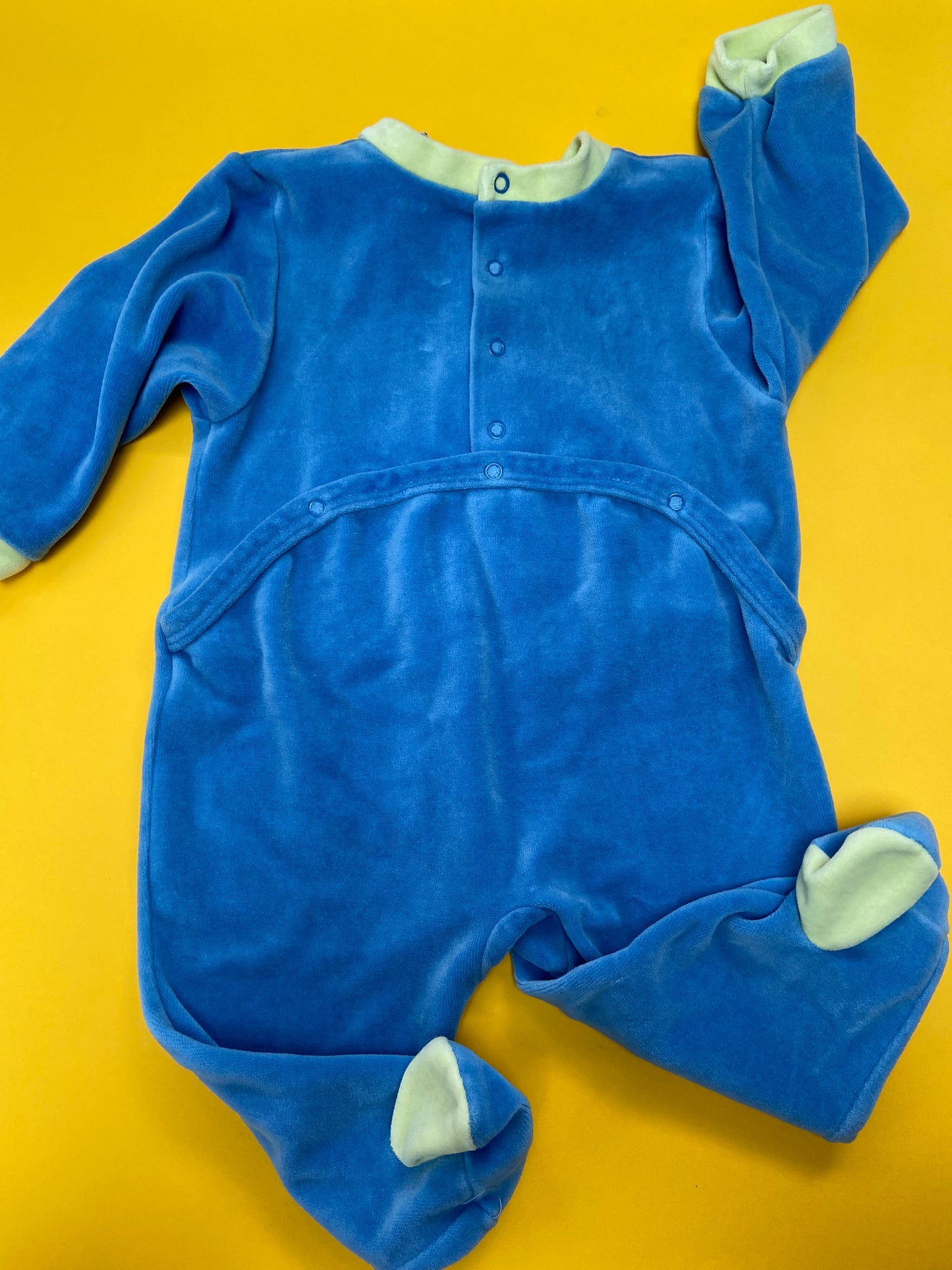 Pyjama velours bébé vintage BABAR BLEU