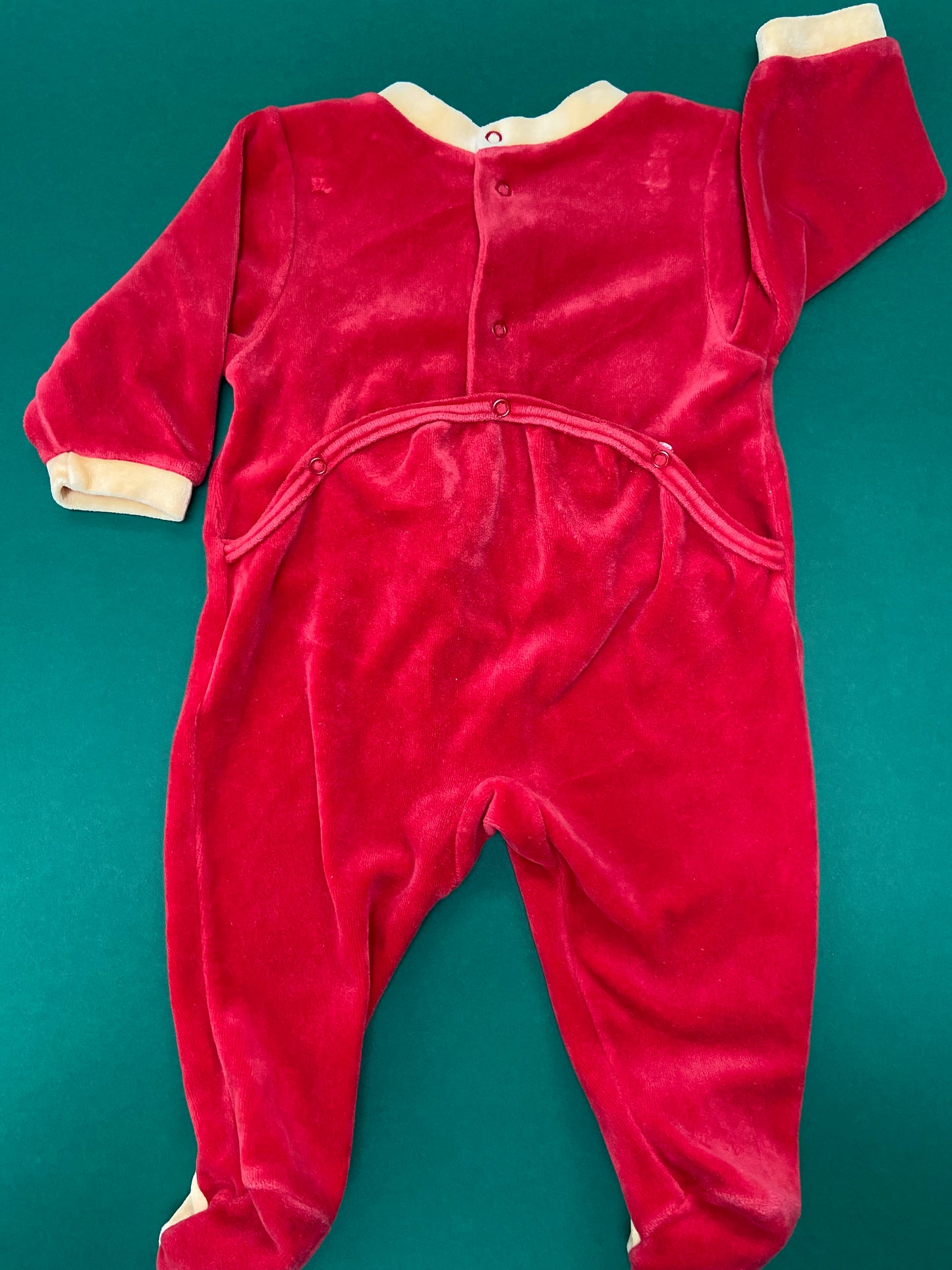 Pyjama velours bebe vintage BABAR ROUGE