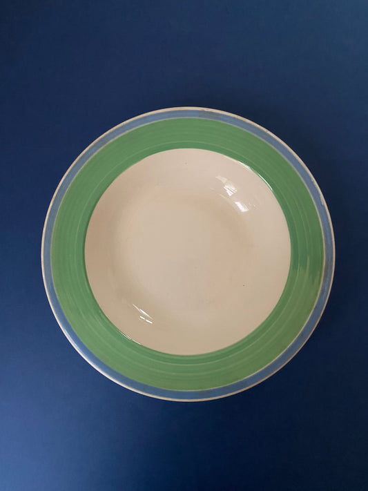 Italy ceramic deep plate BLUE/GREEN pastel