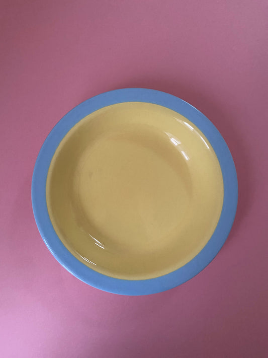 Assiette creuse made in Italy BLEU/JAUNE pastel