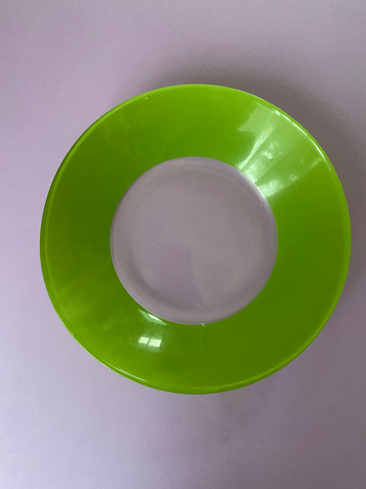 Assiette creuse en verre VERT/TRANSPARENT