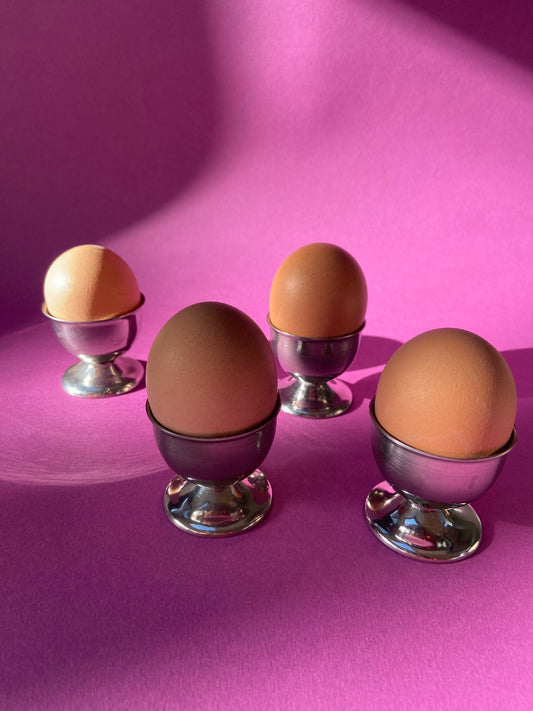 Set of 4 stainless steel egg cups