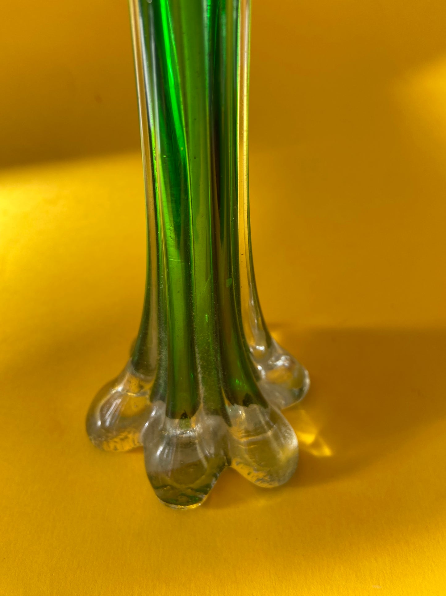 GREEN molded glass soliflore