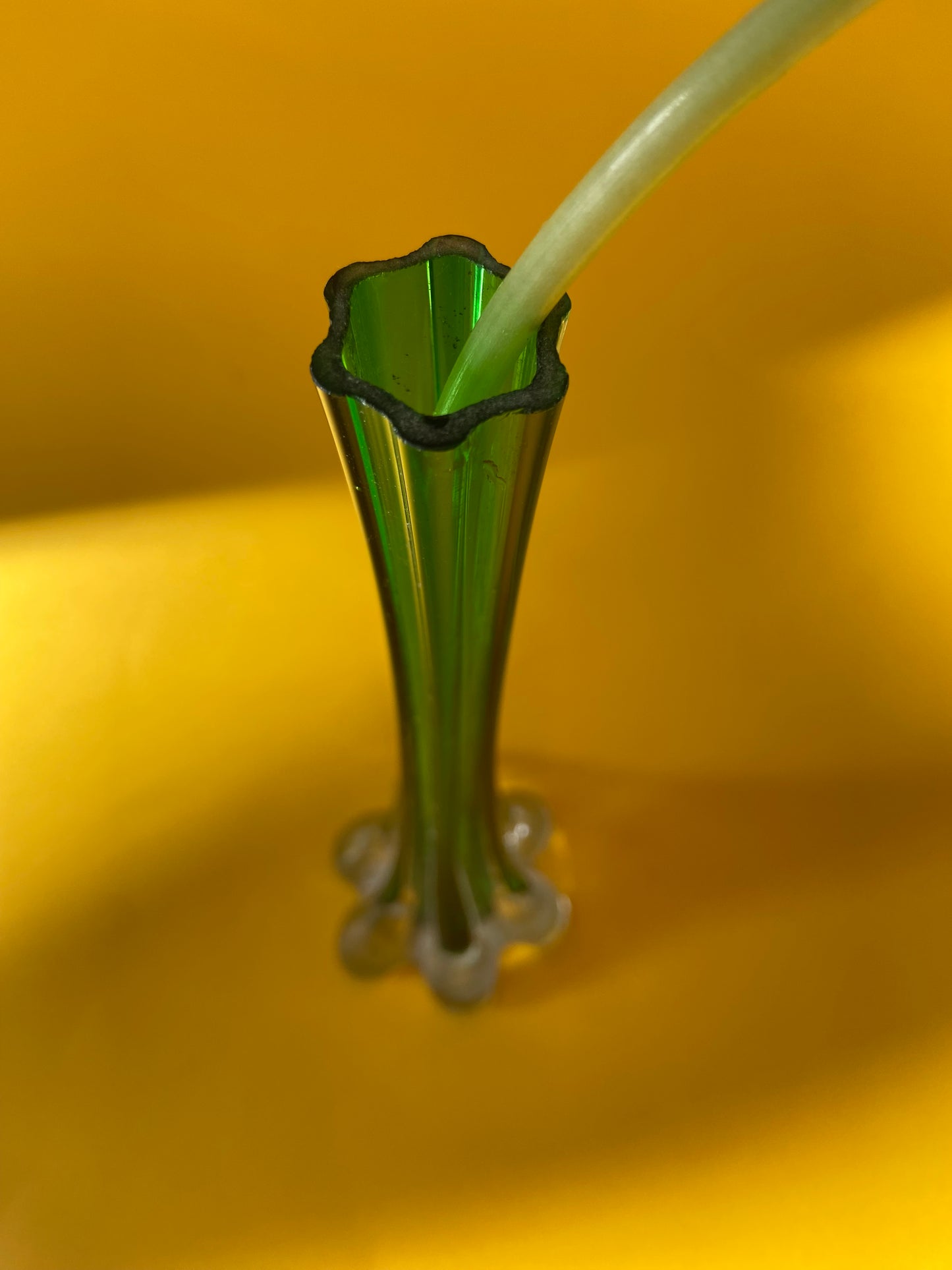 Soliflore verre moulé VERT