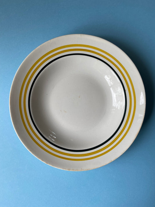 MOULIN DES LOUPS deep plate YELLOW/BLACK lines