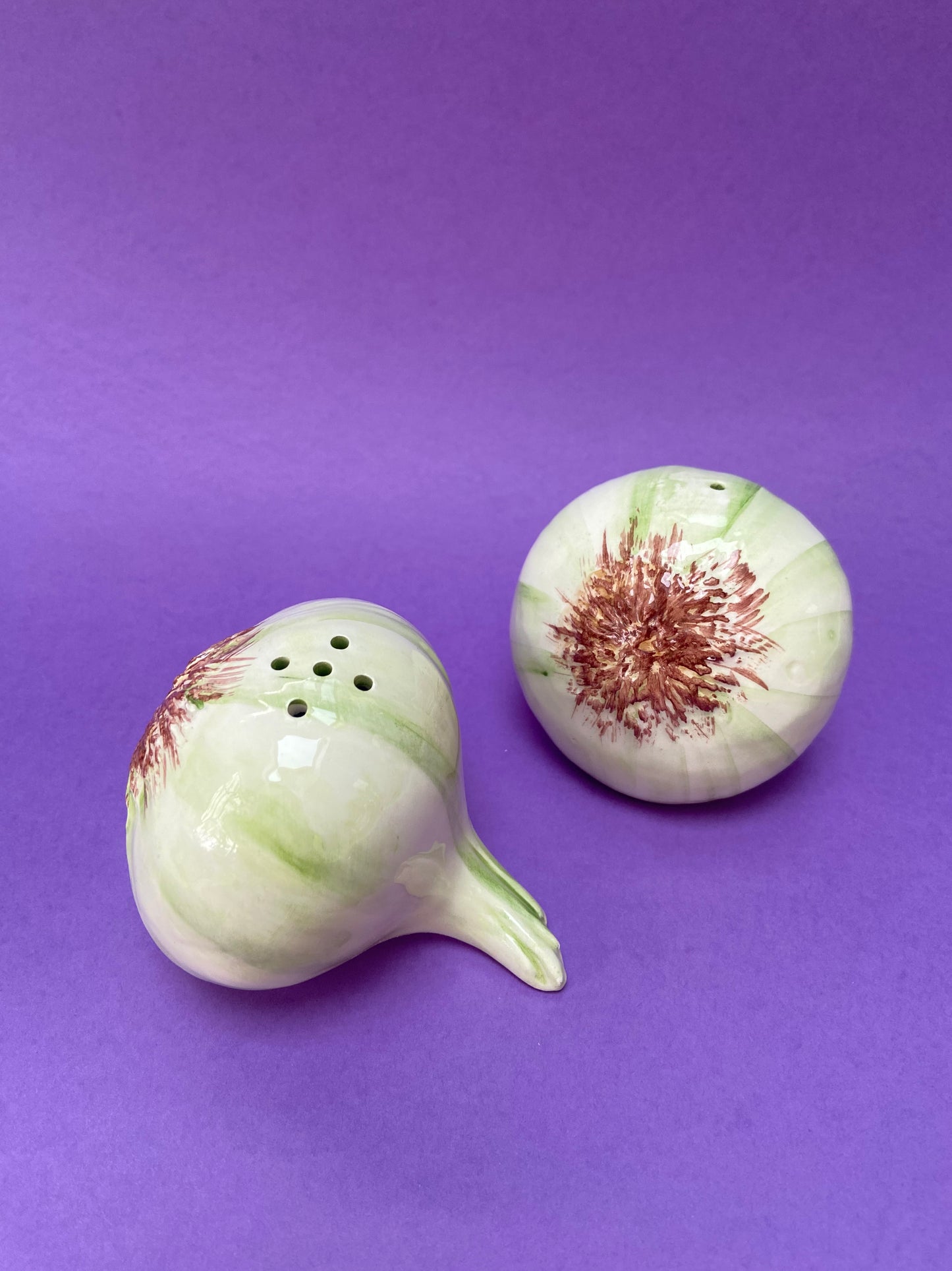 Duo salt and pepper shakers barbotine GARLIC