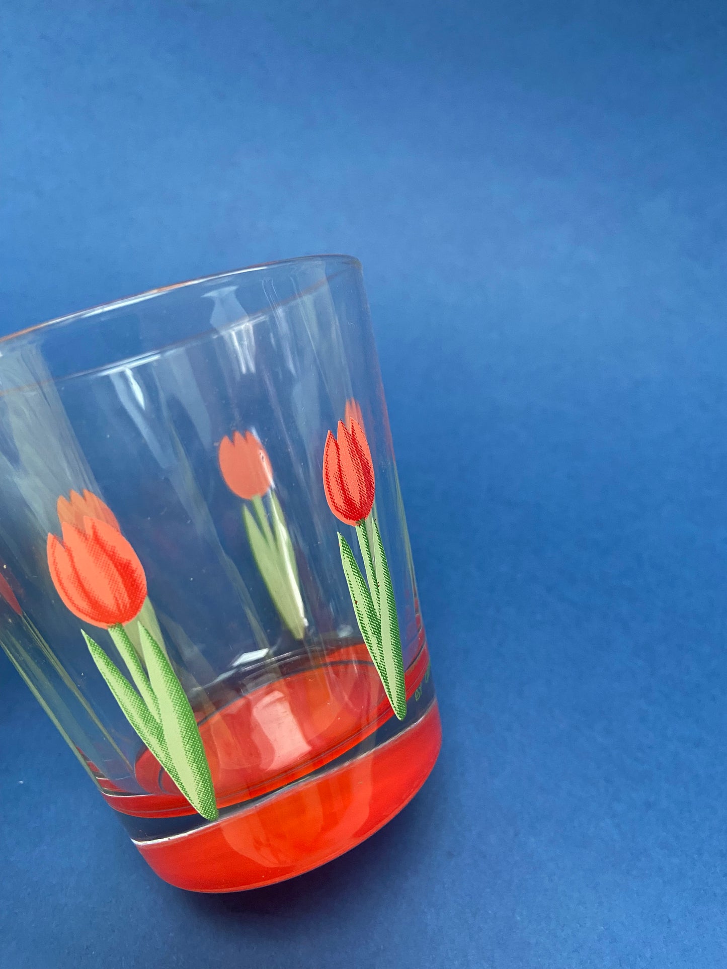 2 CERVE ITALY water glasses with TULIPES motif