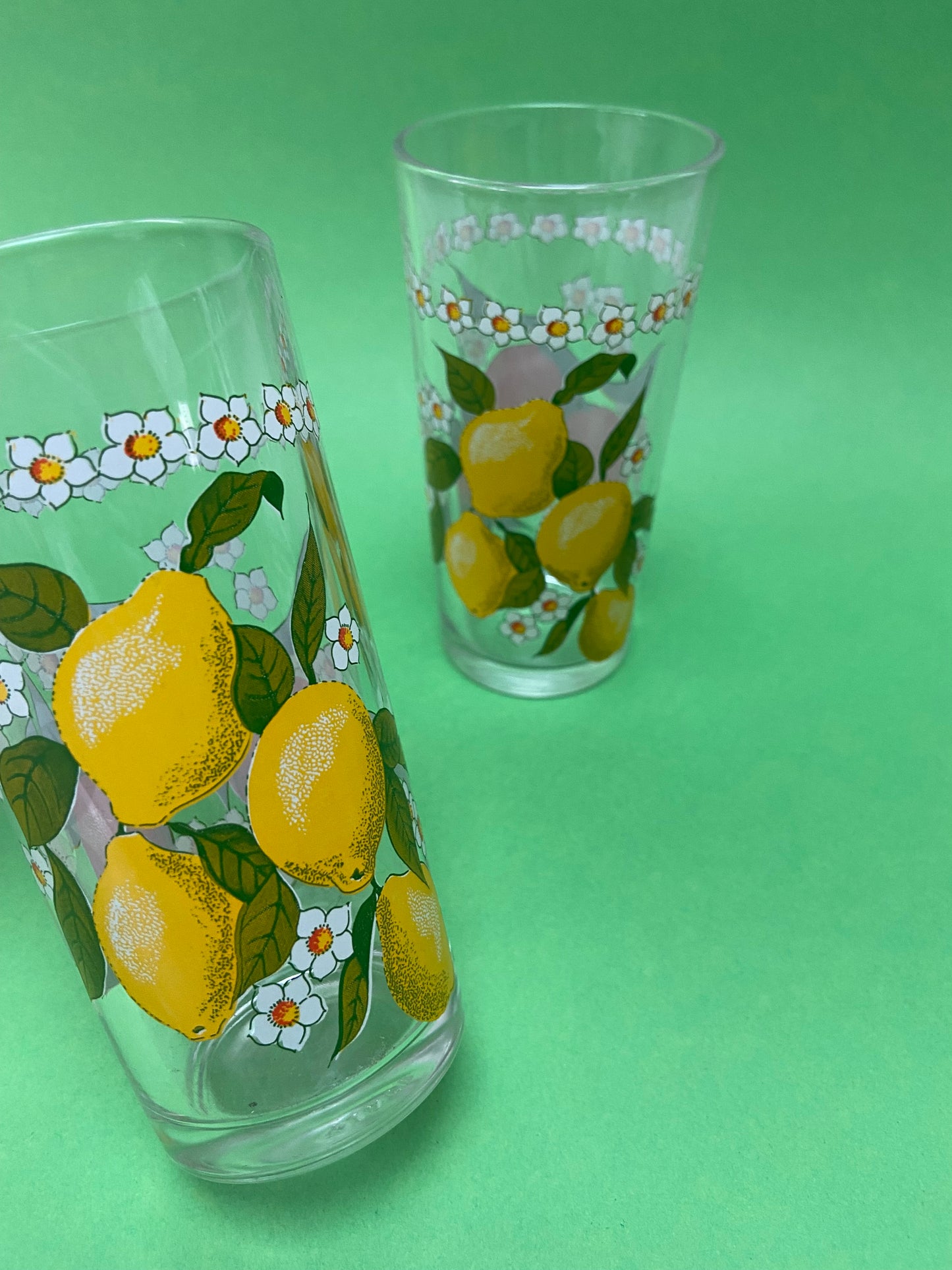 Duo large glasses with ORANGE/LEMON patterns