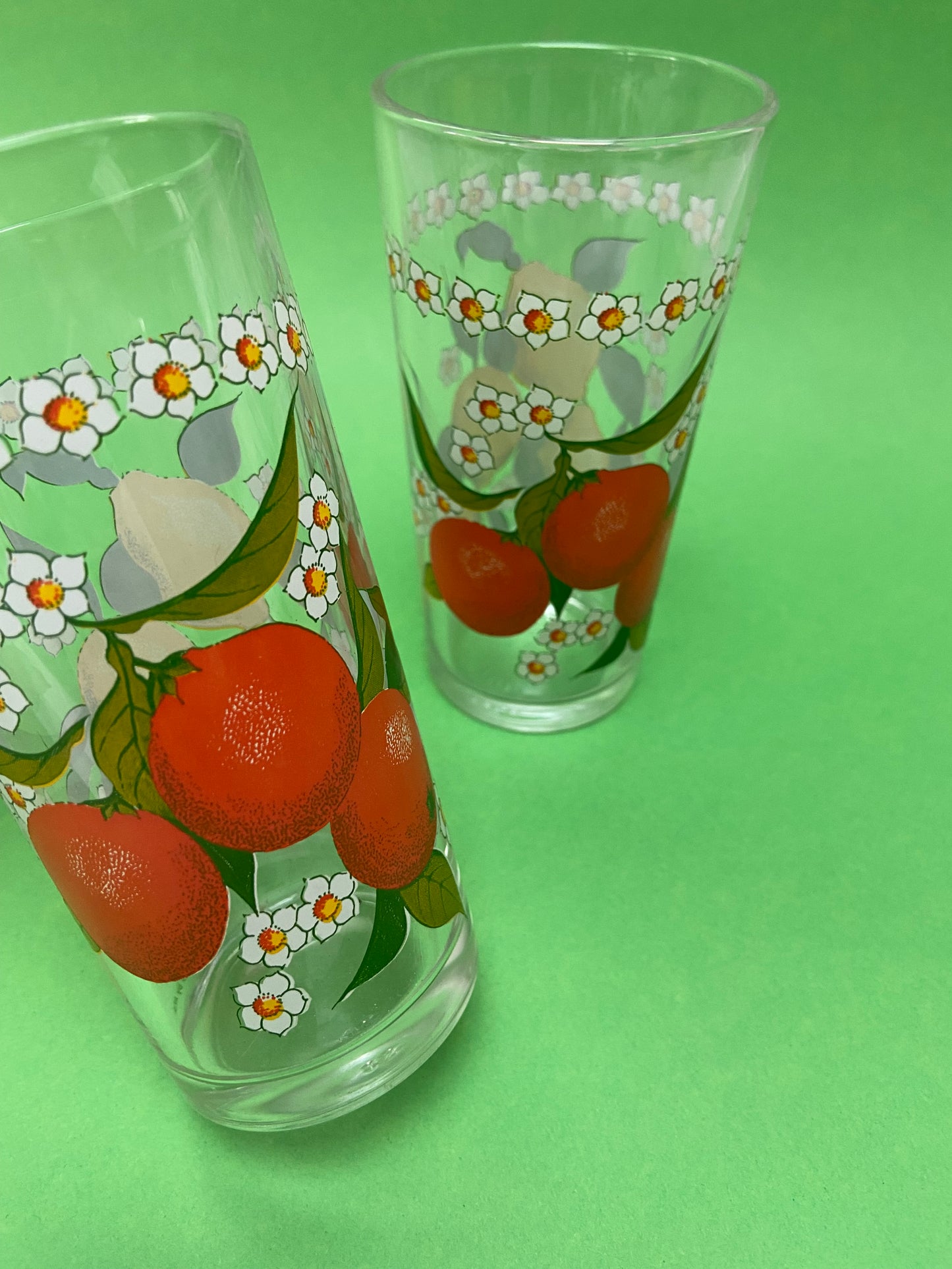 Duo large glasses with ORANGE/LEMON patterns