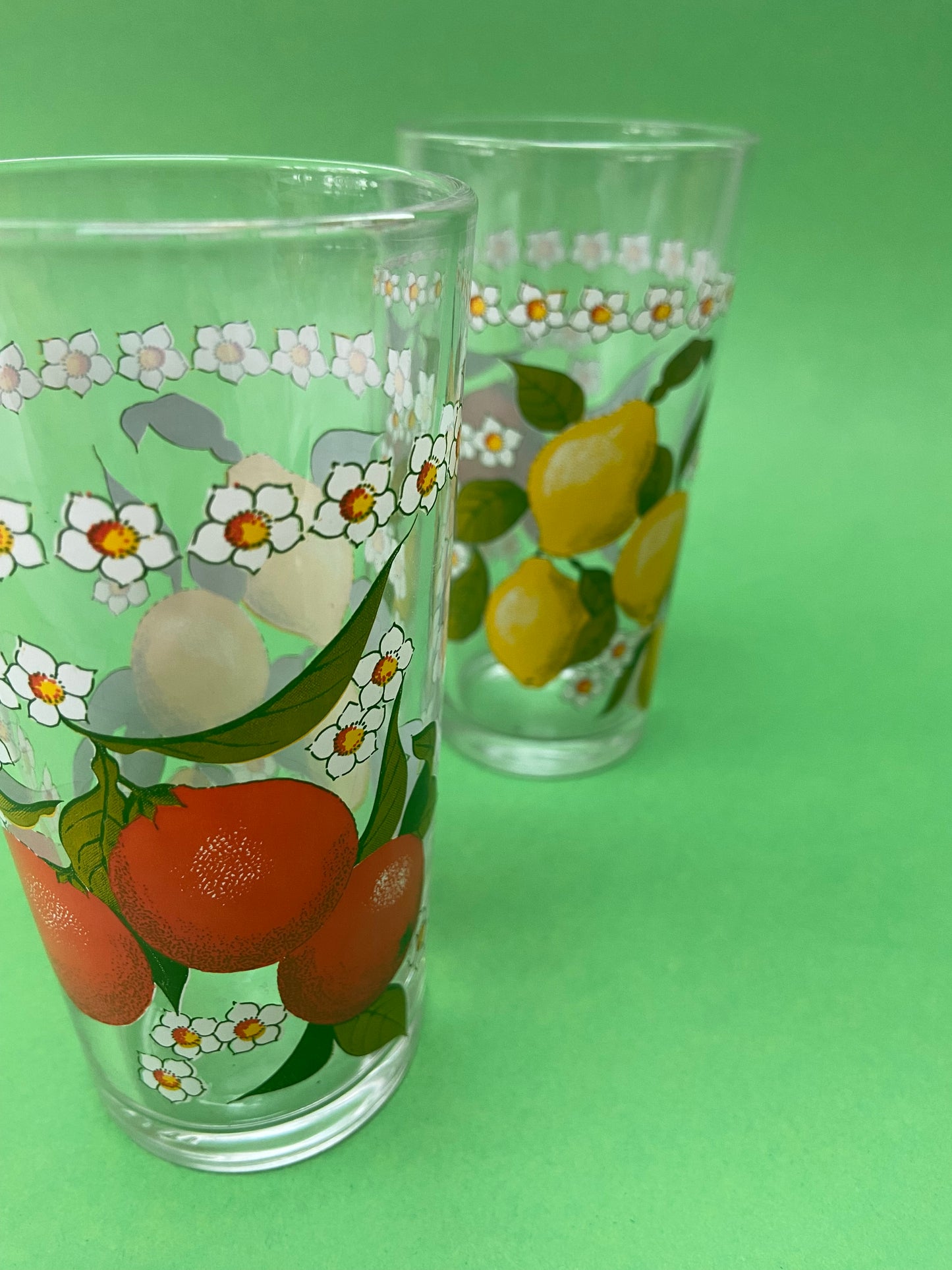 Duo large glasses with ORANGE/LEMON patterns