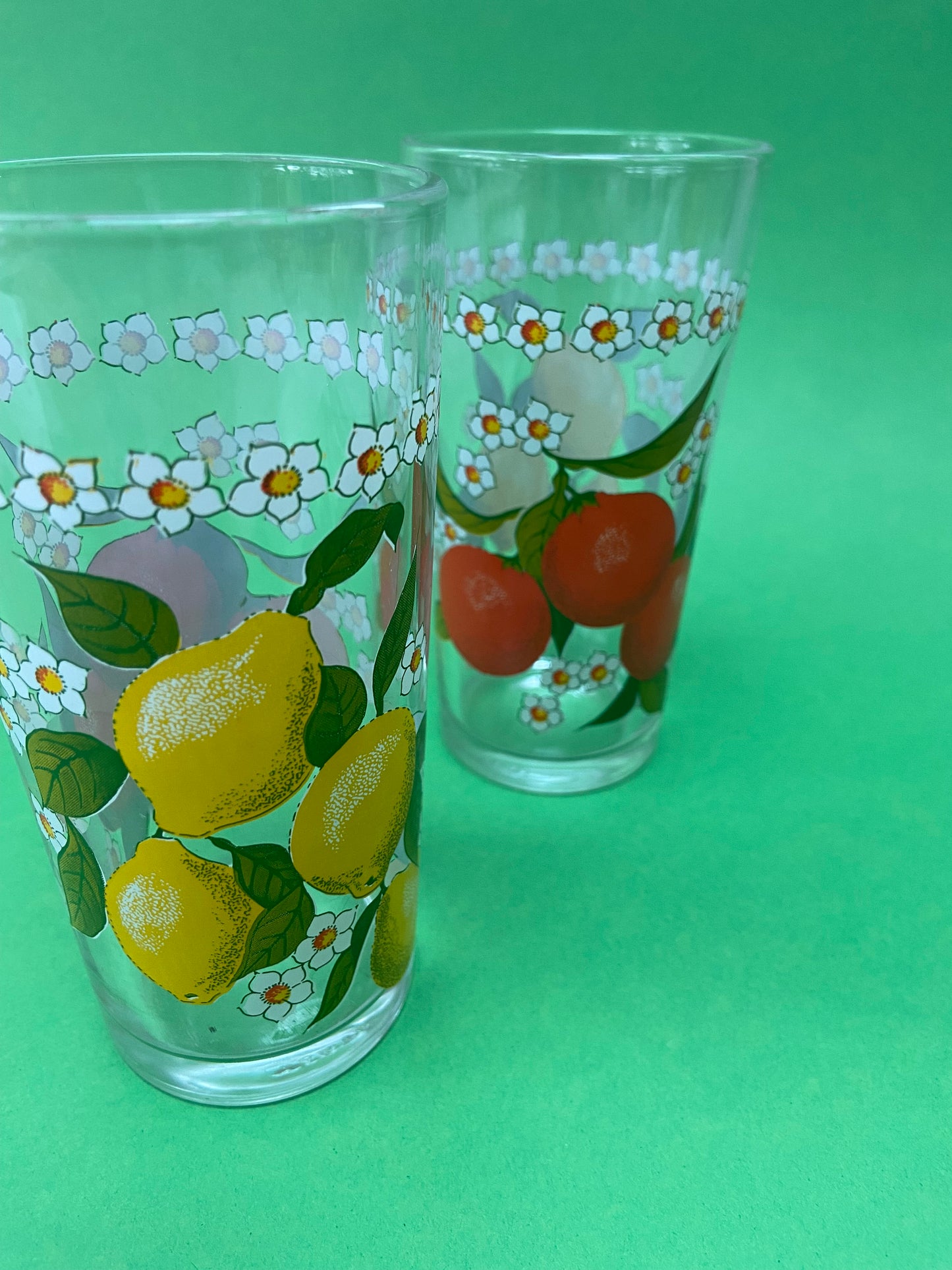 Duo large glasses with ORANGE/LEMON patterns