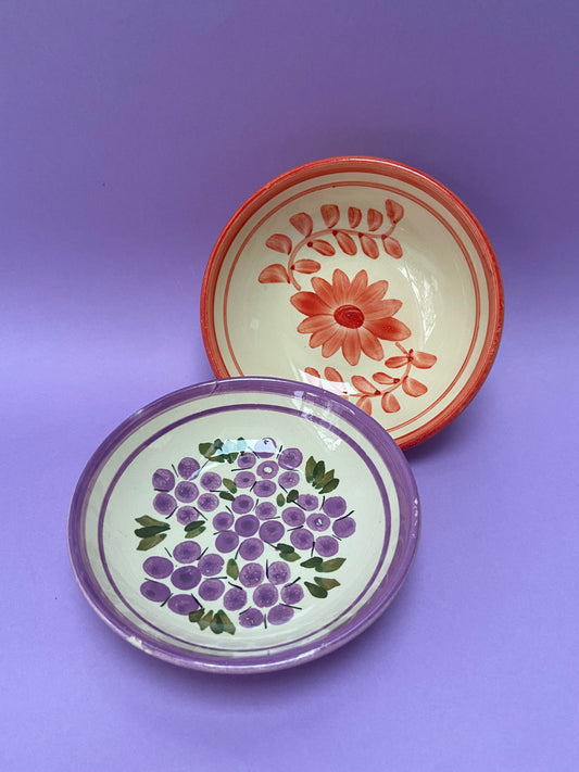 Set of 2 hand painted bowls