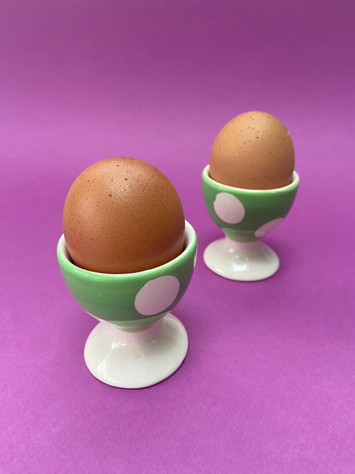 AFIBEL green polka dot egg cup duo