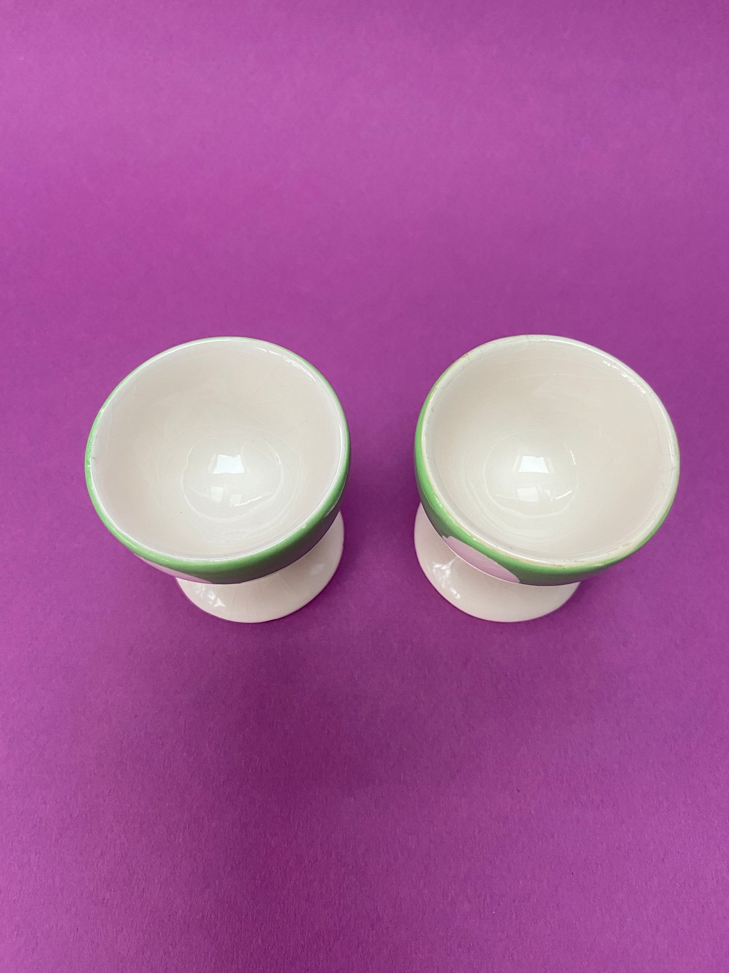 AFIBEL green polka dot egg cup duo