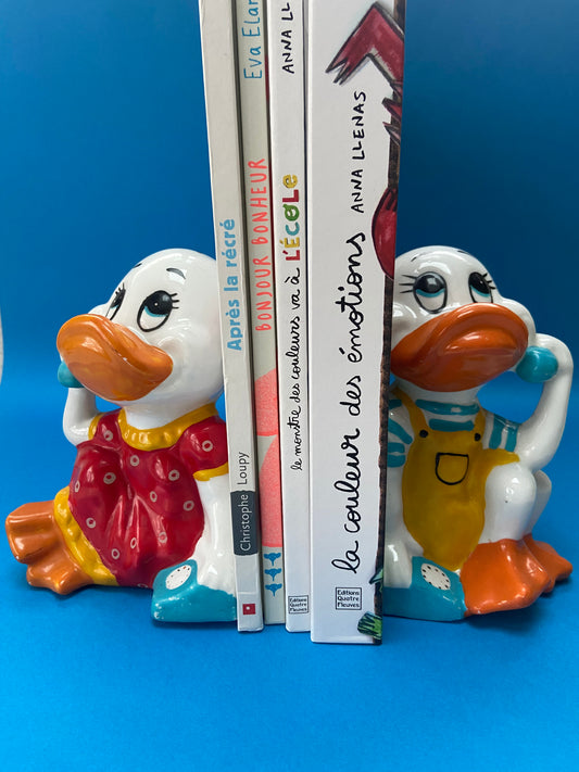 DUCK ceramic bookend duo