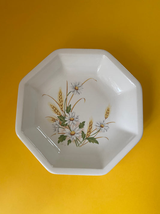 Vintage hollow octagonal plate with CHAMPÊTRE pattern