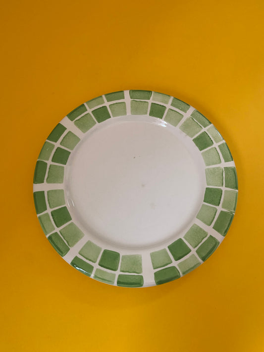 DAMIER VERT dessert plate