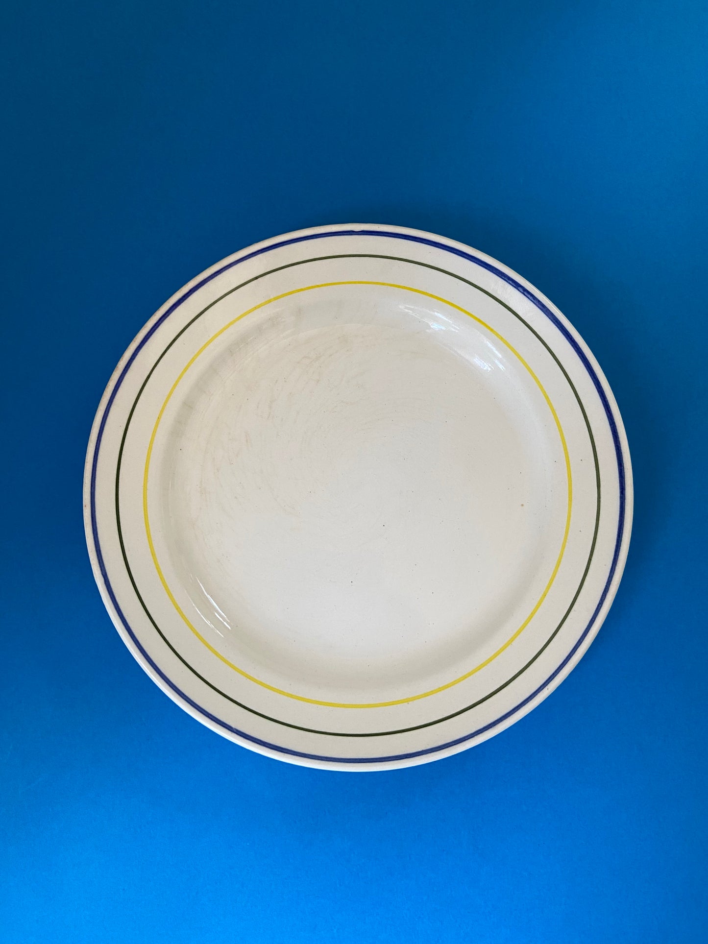 Dessert plate GREEN/YELLOW/BLUE line