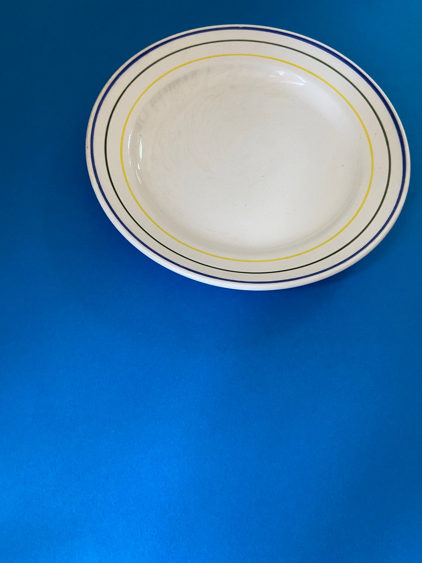 Dessert plate GREEN/YELLOW/BLUE line