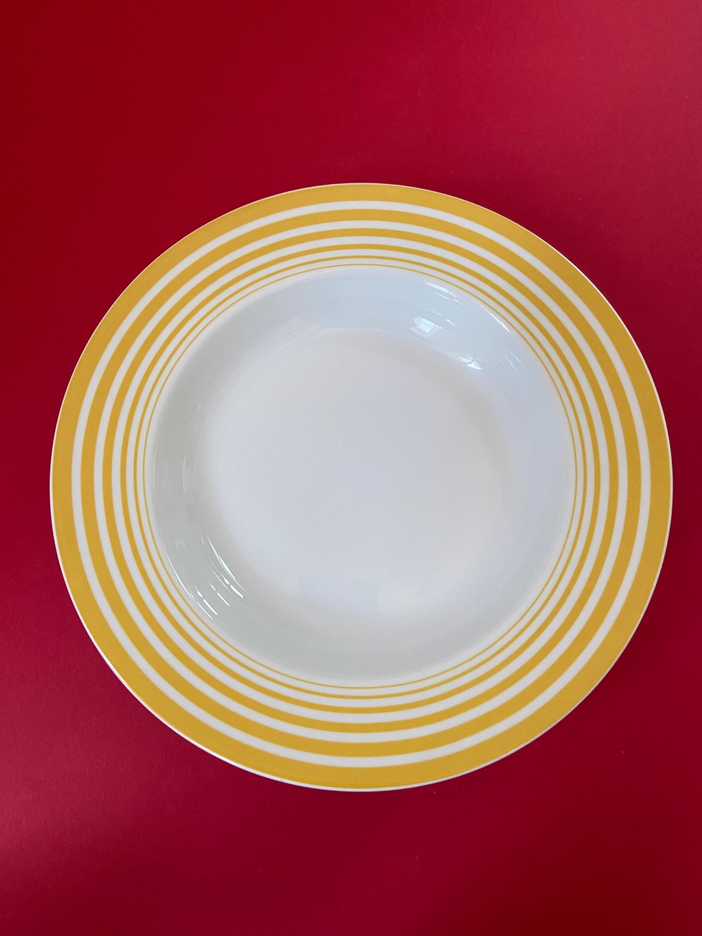 Assiette creuse JAMMET-SEIGNOLLES LIMOGES Lignes jaunes