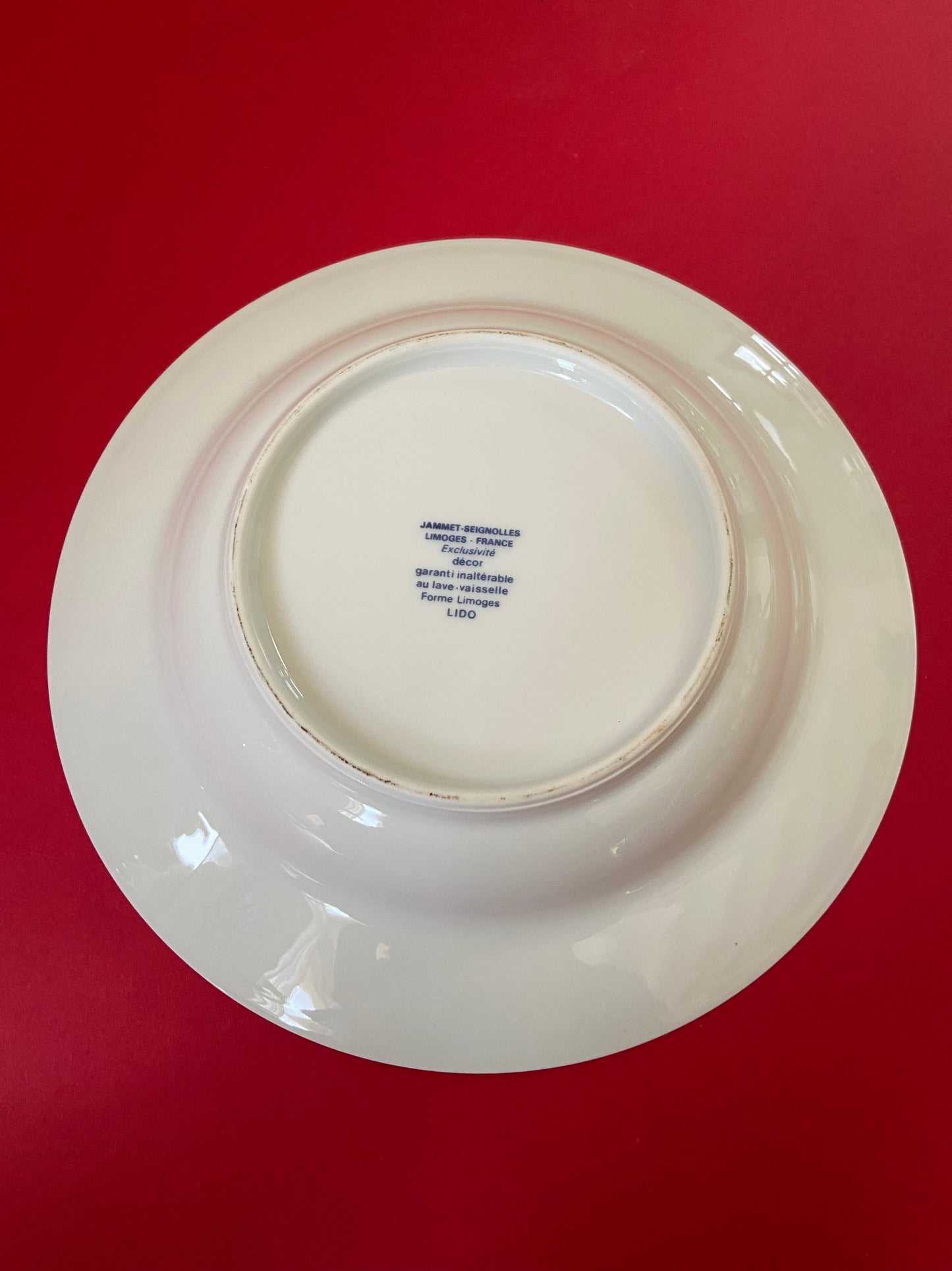 Assiette creuse JAMMET-SEIGNOLLES LIMOGES Lignes jaunes