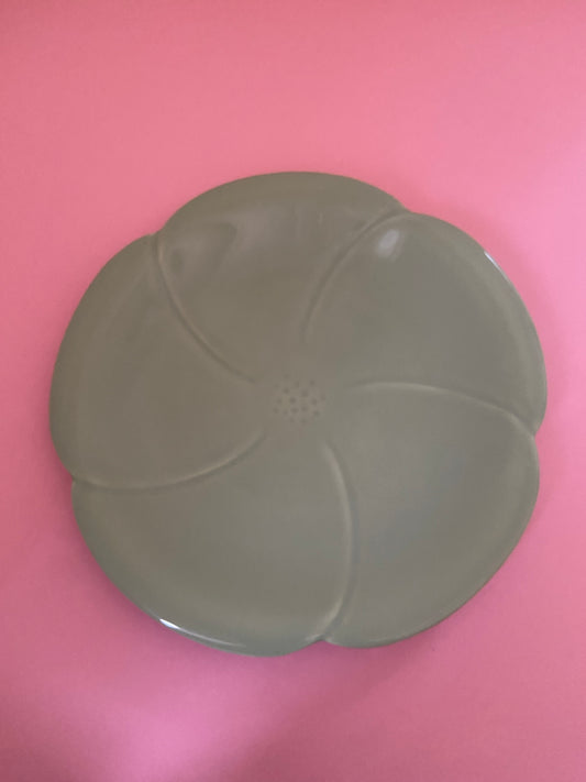 Large GENEVIEVE LETHU plate Almond green flower