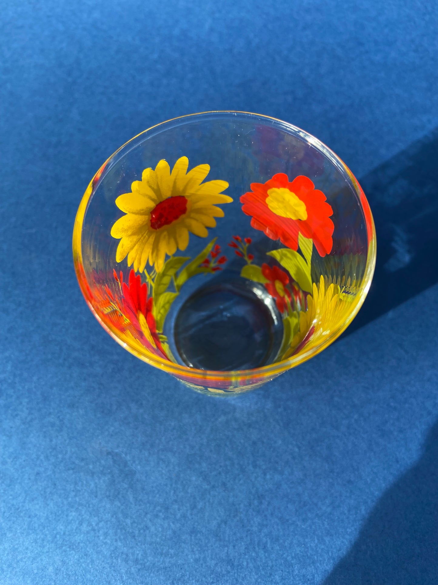 Flowered water glass